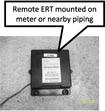 Remote ERT mounted on meter or nearby piping