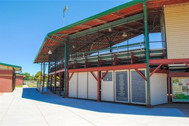 Sherman Field concourse including donor wall and tiles