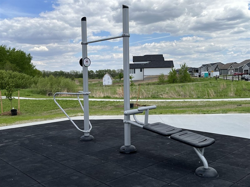 Part of the adult fitness station at Prairie Village Park